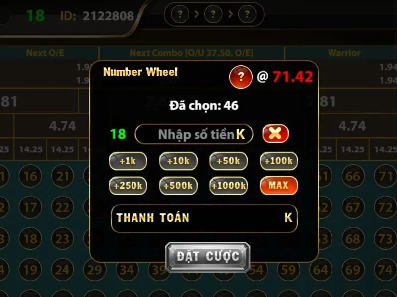 Cách thức đặt cược săn thưởng trên giao diện game