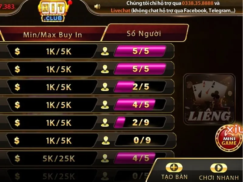Game đánh bài Liêng cực hot tại Hit Club