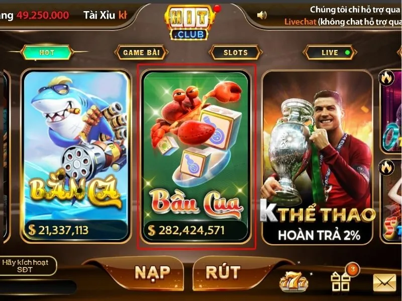 Hướng dẫn thao tác chơi Bầu Cua online tại Hit Club 
