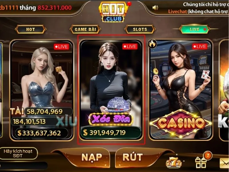 Siêu phẩm Livestream Xóc Đĩa cực hot tại Hit Club